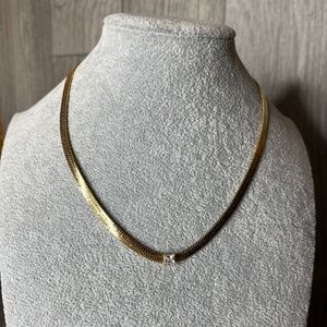 Kay Jewelers vintage 90s 14K gold chain with Square CZ stone